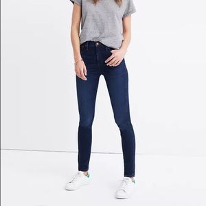 Three Madewell 10 inch high rise skinny jeans